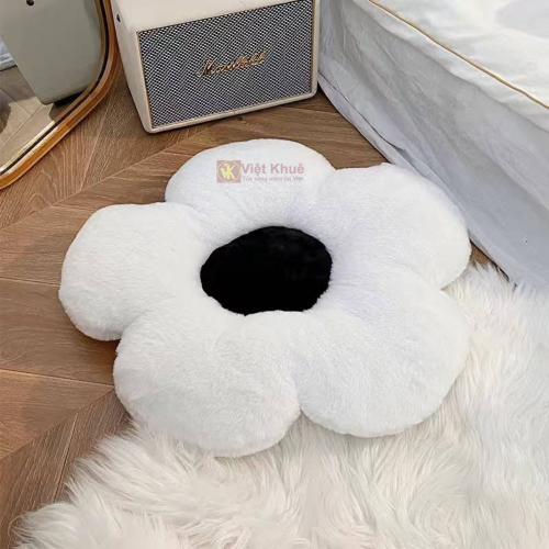 Black and white flower pillow