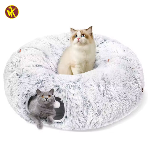 Donut-Shaped Cat Bed with Play Hideout