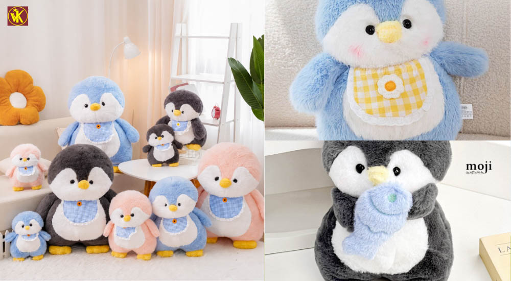 Mass-produced penguin plush toys with consistent quality